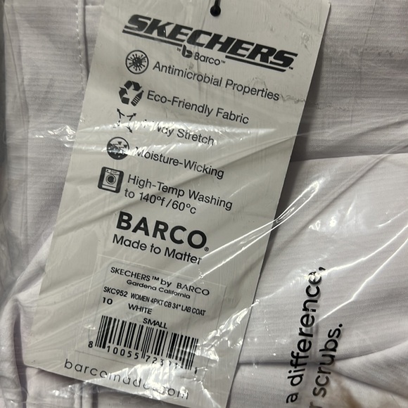NWT - Skechers by Barco Lab Coat, White - Size Small - Picture 6 of 7